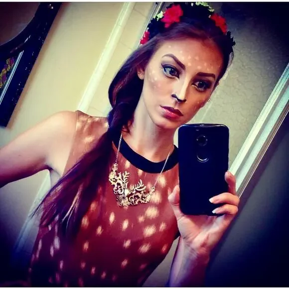 Cameo Fawn Mini Dress Fit and Flare Sleeveless Forest Fairy Cosplay Sz XS Brown - Picture 5 of 14